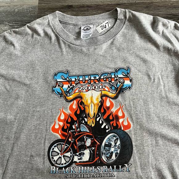 2006 Sturgis Black Hills Rally South Dakota Heather Grey Biker Graphic‎ Tee - Picture 8 of 8